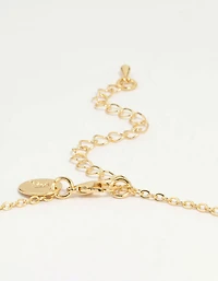 Collier en Y en zircone cubique marquise plaqué or