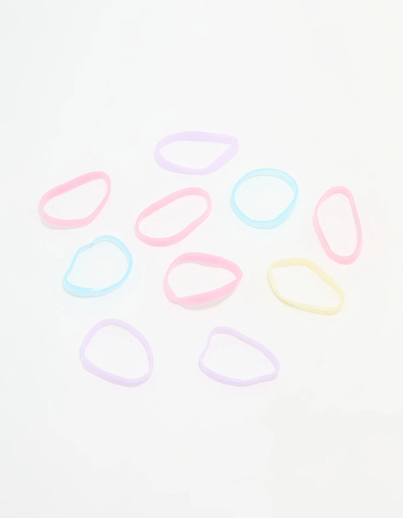 Pastel Elastic Hair Ties 350-Pack