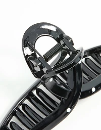 Black & White Polka Dot Loop Claw Clip