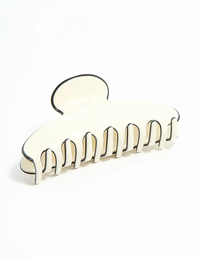 Cream & Black Claw Clip