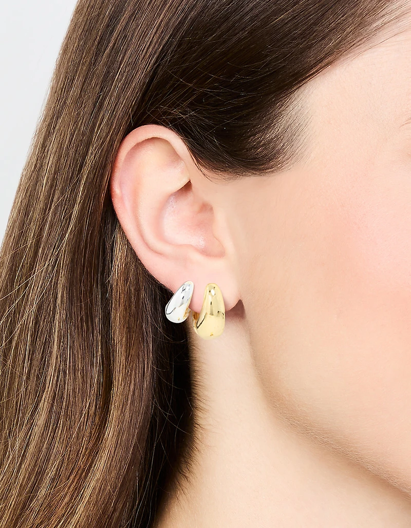 Mixed Metal Hoop Earrings 2-Pack