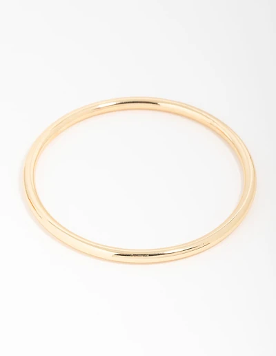 Gold Plated Brass Plain Round Bangle