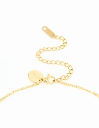 Collier pendentif émail fleur en acier inoxydable plaqué or imperméable