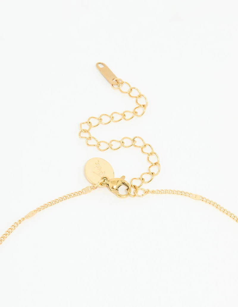 Waterproof Gold Plated Stainless Steel Flower Enamel Pendant Necklace