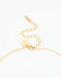 Waterproof Gold Plated Stainless Steel Flower Enamel Pendant Necklace