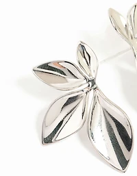Waterproof Stainless Steel Leaf Cluster Stud Earrings