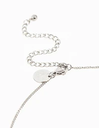 Waterproof Stainless Steel Cubic Zirconia Pear Pendant Necklace