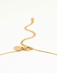 Waterproof Gold Plated Stainless Steel Freshwater Pearl Molten Hoop Pendant Necklace