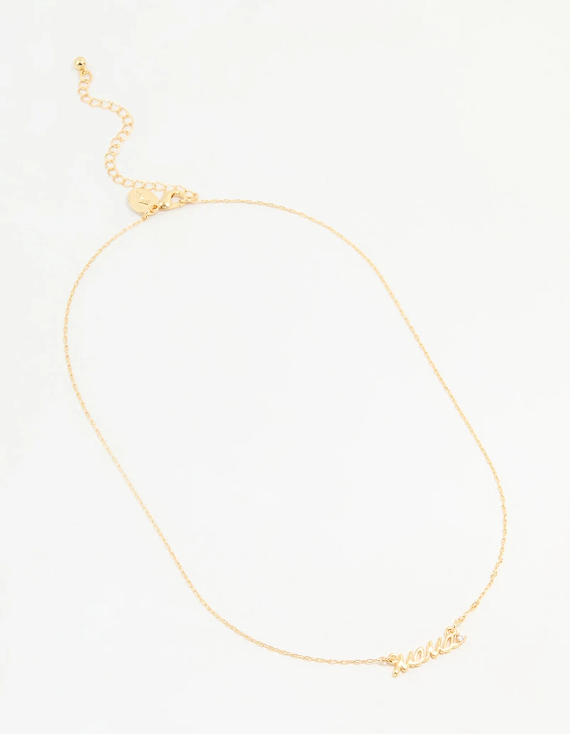 Gold Plated Mama Pendant Necklace