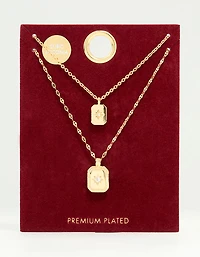 Gold Plated Cubic Zirconia Celestial Layered Necklace