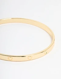 Gold Plated Brass Heart Bangle