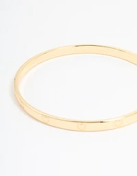 Gold Plated Brass Heart Bangle