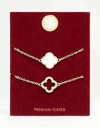 Gold Plated Flower Bracelets 2-Pack