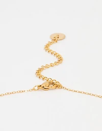 Waterproof Gold Plated Stainless Steel Black Flower Pendant Necklace