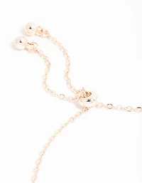 Rose Gold Cubic Zirconia Pink Flower Trio Toggle Bracelet