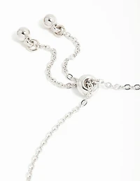 Silver Cubic Zirconia Flower Trio Toggle Bracelet
