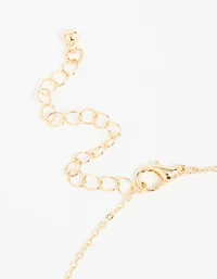 Gold Plated Cubic Zirconia Black Flower Pendant Necklace