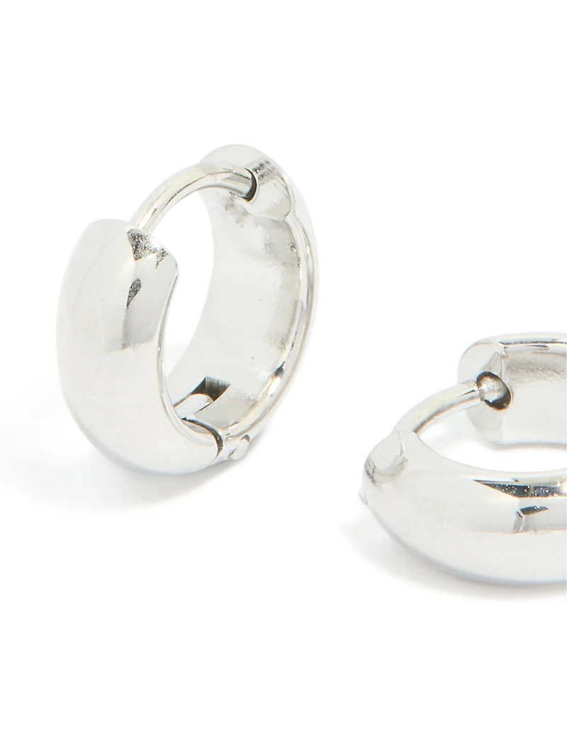 Waterproof Stainless Steel Chunky Huggie Earrings