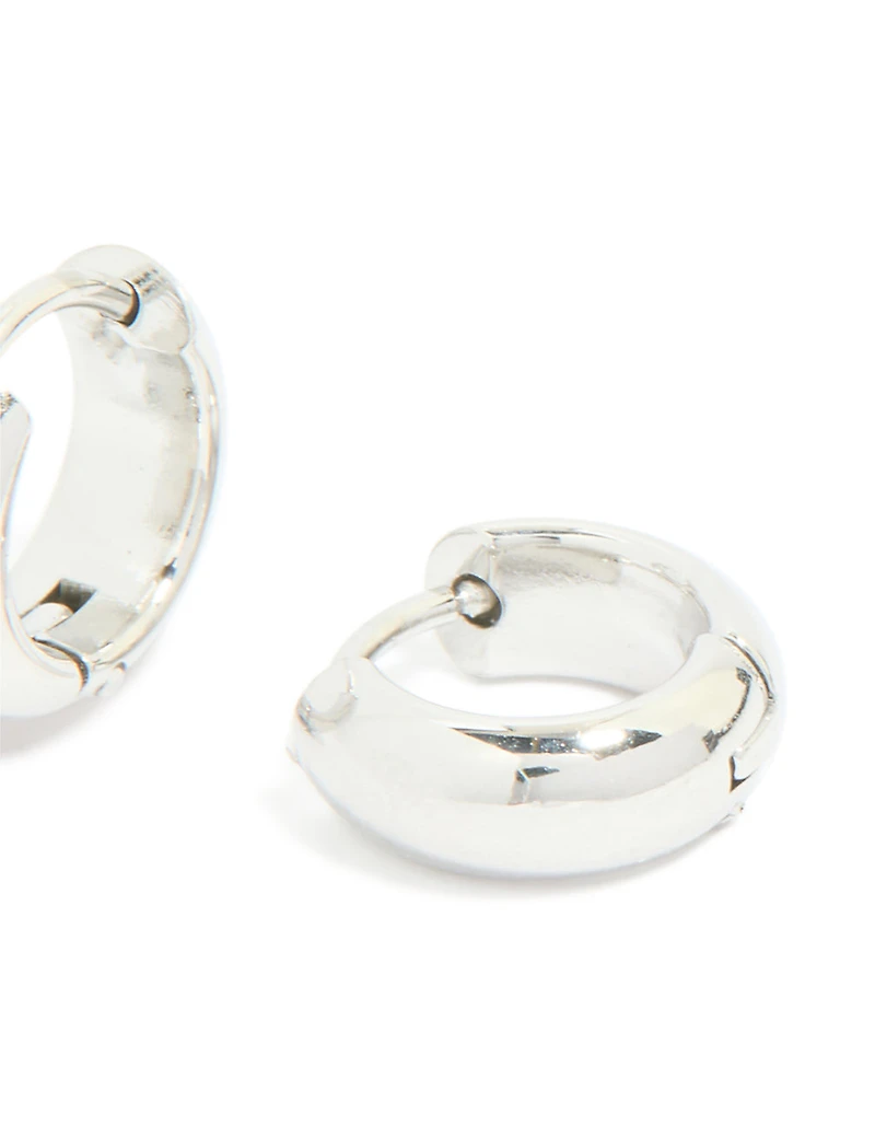 Waterproof Stainless Steel Chunky Huggie Earrings