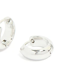 Waterproof Stainless Steel Chunky Huggie Earrings