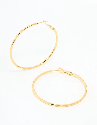 Gold Plated Surgical Steel Hoop Earrings 50 MM