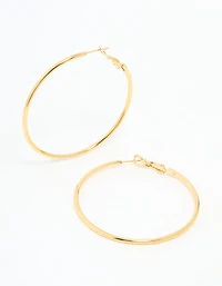 Gold Plated Surgical Steel Hoop Earrings 50 MM