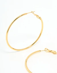 Boucles d’oreilles en acier chirurgical plaquées or 50 mm