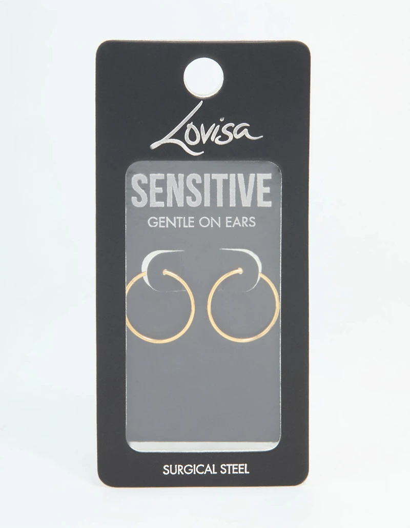Gold Plated Surgical Steel Sleeper Earrings 16 MM