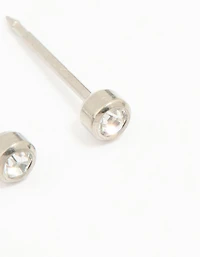 Titanium 3MM Cubic Zirconia Bezel Piercing Stud