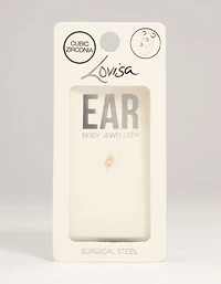 Gold Plated Surgical Steel Cubic Zirconia Micro Cluster Flat Back Stud