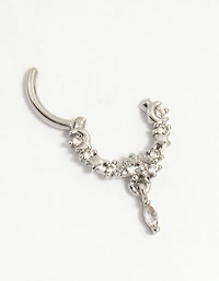 Surgical Steel Cubic Zirconia Celestial Drop Clicker Ring