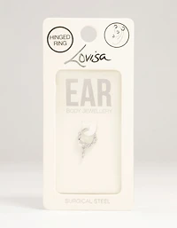 Surgical Steel Cubic Zirconia Celestial Drop Clicker Ring