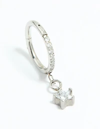 Surgical Steel Cubic Zirconia Micro Star Clicker Ring