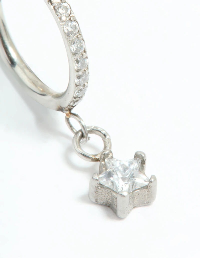 Surgical Steel Cubic Zirconia Micro Star Clicker Ring