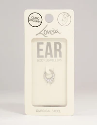 Surgical Steel Cubic Zirconia Marquise Spike Clicker Ring