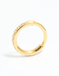 Gold Plated Surgical Steel Cubic Zirconia Micro Clicker