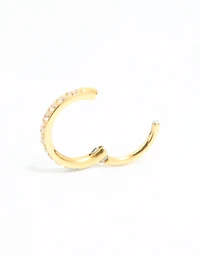 Gold Plated Surgical Steel Cubic Zirconia Micro Clicker