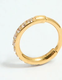 Gold Plated Surgical Steel Cubic Zirconia Micro Clicker