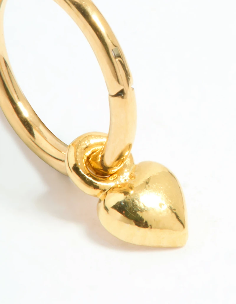 Gold Plated Surgical Steel Micro Heart Clicker