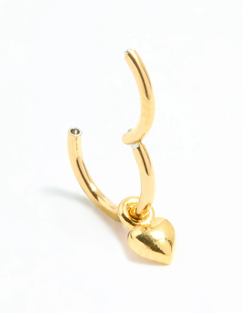 Gold Plated Surgical Steel Micro Heart Clicker