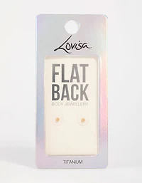 Gold Plated Titanium Micro Ball Flat Back Studs 2-Pack