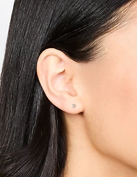 Titanium Cubic Zirconia Half Carat Flat Back Studs 2-Pack