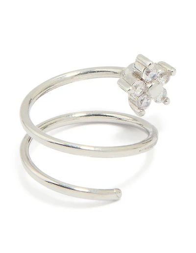 Anneau de nez torsadé de fleur en zirconie en acier chirurgical