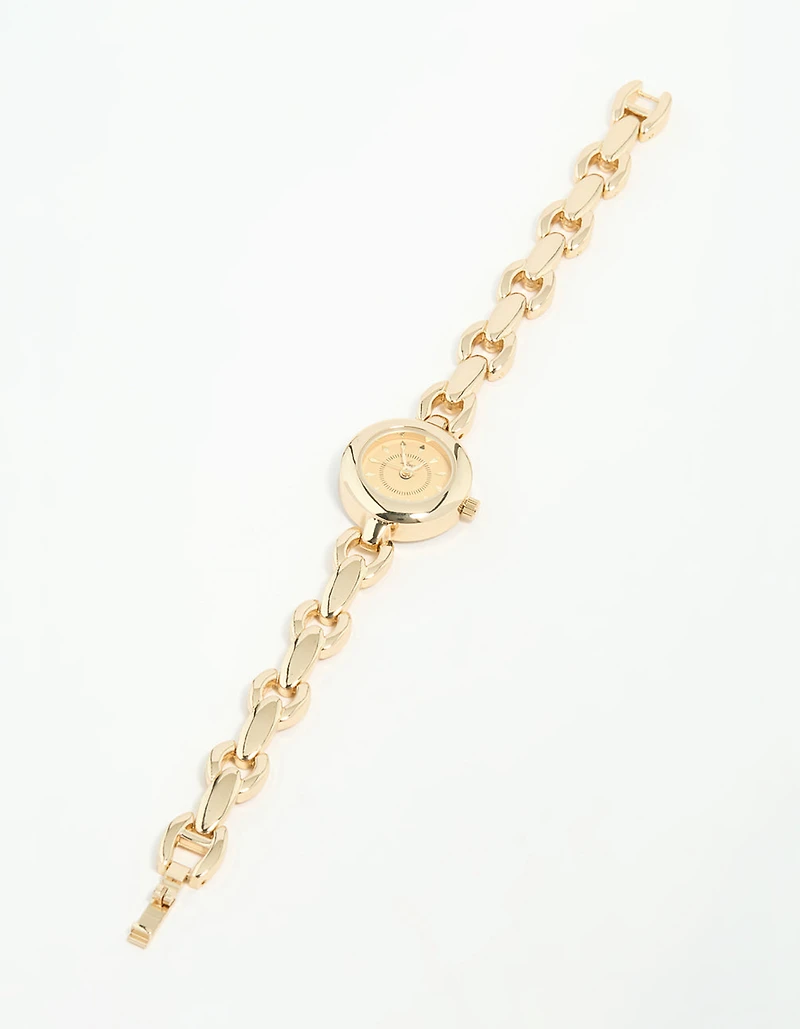 Gold Small Chain Strap Watch