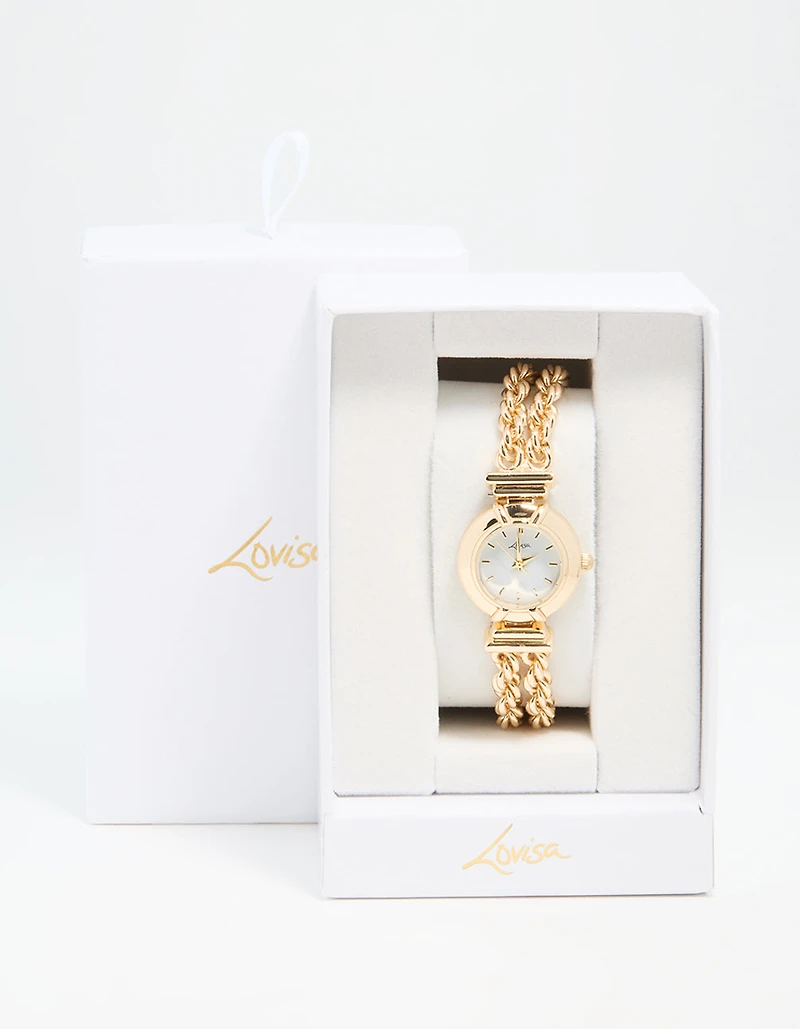 Gold Round Chain Watch Bracelet