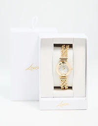 Gold Round Chain Watch Bracelet