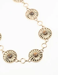 Antique Gold Bohemian Disc Belt