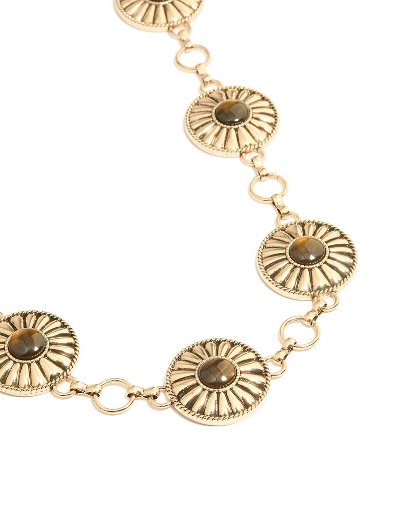 Antique Gold Bohemian Disc Belt