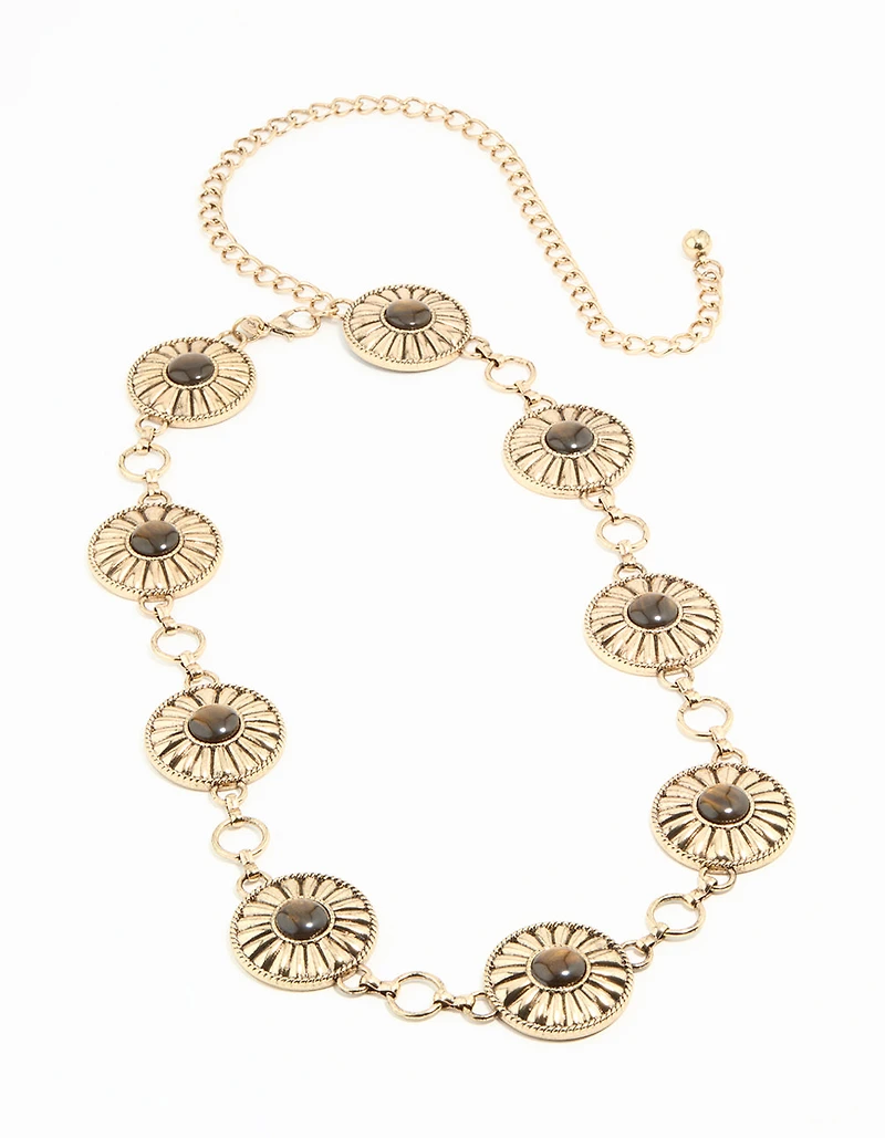 Antique Gold Bohemian Disc Belt