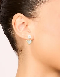 Boucles d’oreilles en forme de cœur en forme de cœur en perle plaquées or